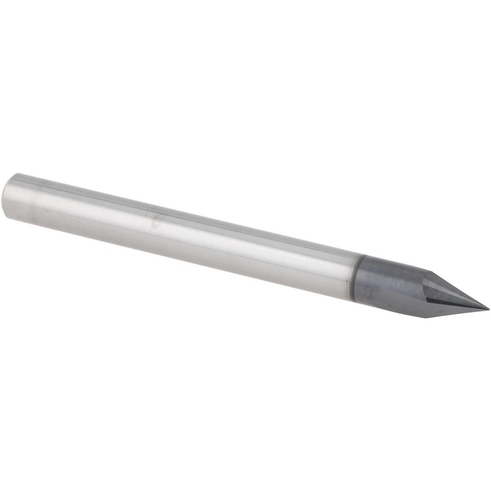 Accupro Chamfer Mill: 1/2" Dia, 1/2" Shank Dia, 45 deg, 4 Flute, Solid Carbide, Single End - EM99943867