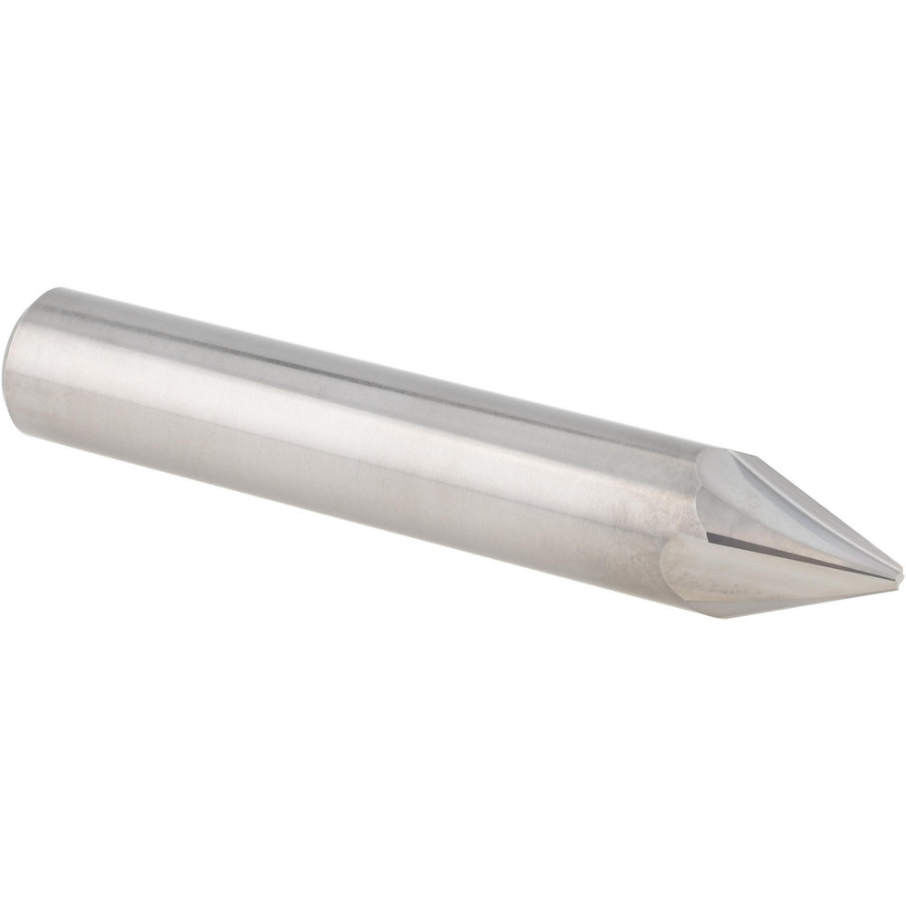 Accupro Chamfer Mill: 1/2" Dia, 1/2" Shank Dia, 45 deg, 4 Flute, Solid Carbide, Single End - EM99943867