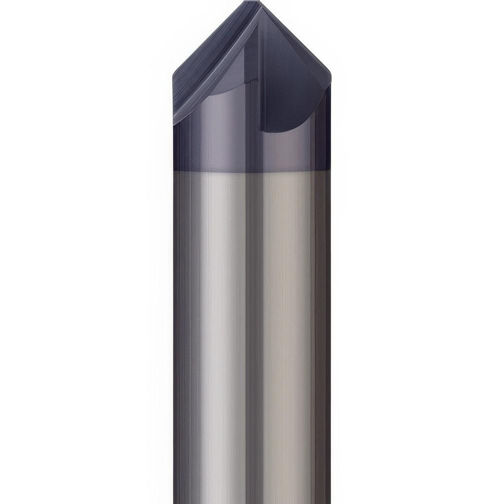 Micro 100 Chamfer Mill: 1/2" Dia, 1/2" Shank Dia, 90 deg, 6 Flute, Solid Carbide, Double End - CS-500-090X