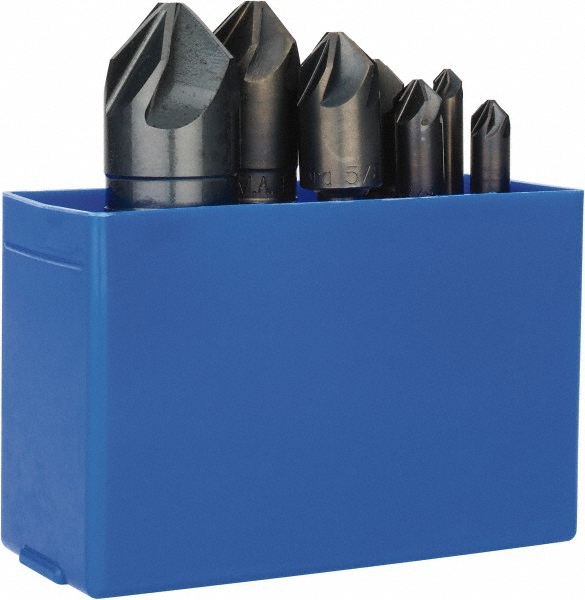 Micro 100 Chamfer Mill: 1/2" Dia, 1/2" Shank Dia, 90 deg, 6 Flute, Solid Carbide, Double End - CS-500-090X