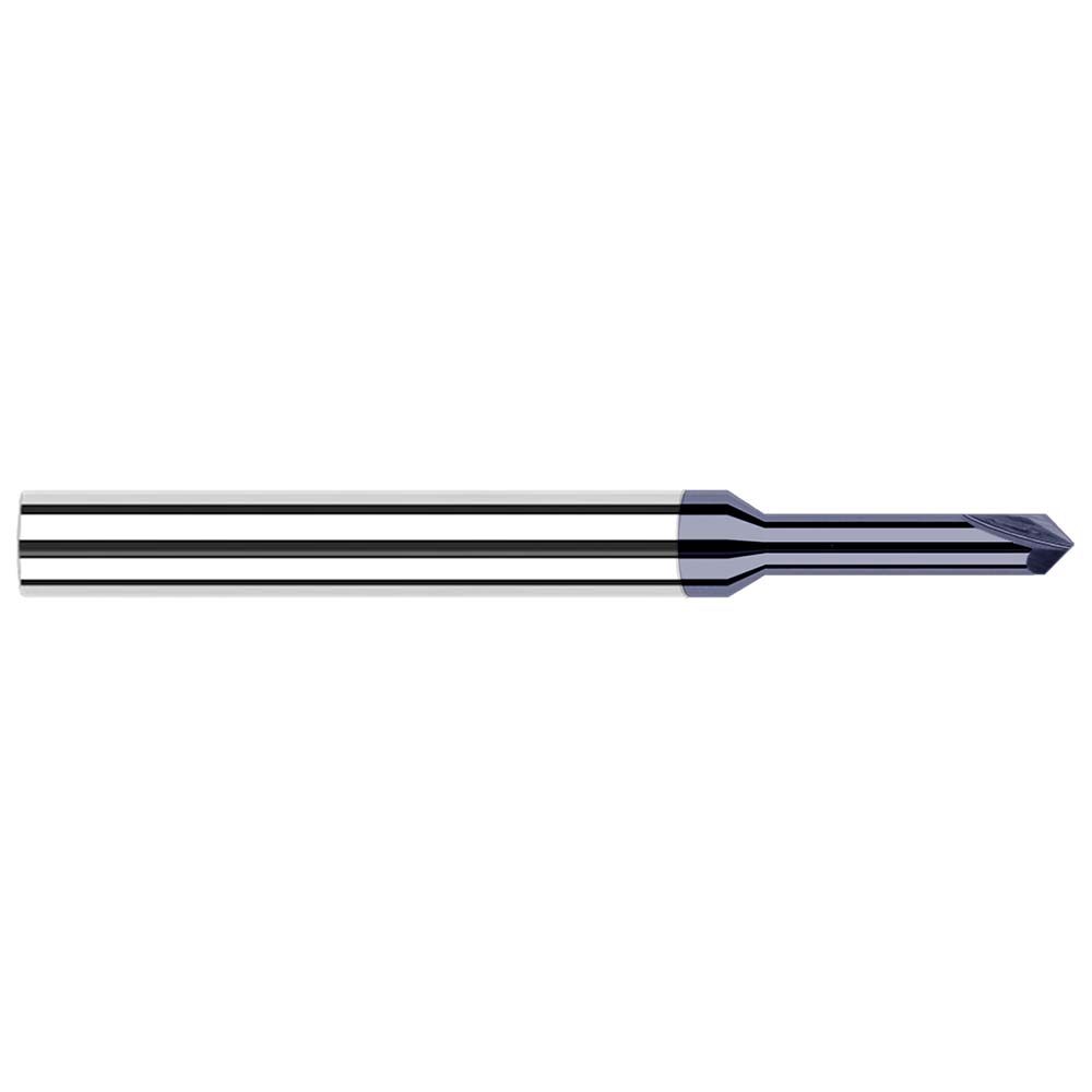 Harvey Tool Chamfer Mill: 3/32" Dia, 1/8" Shank Dia, 120 deg, 2 Flute, Solid Carbide, Single End - 52160-C3
