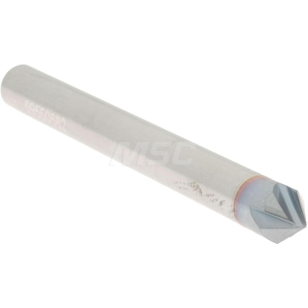 Accupro Chamfer Mill: 1/4" Dia, 1/4" Shank Dia, 82 deg, 4 Flute, Solid Carbide, Single End - 2500062