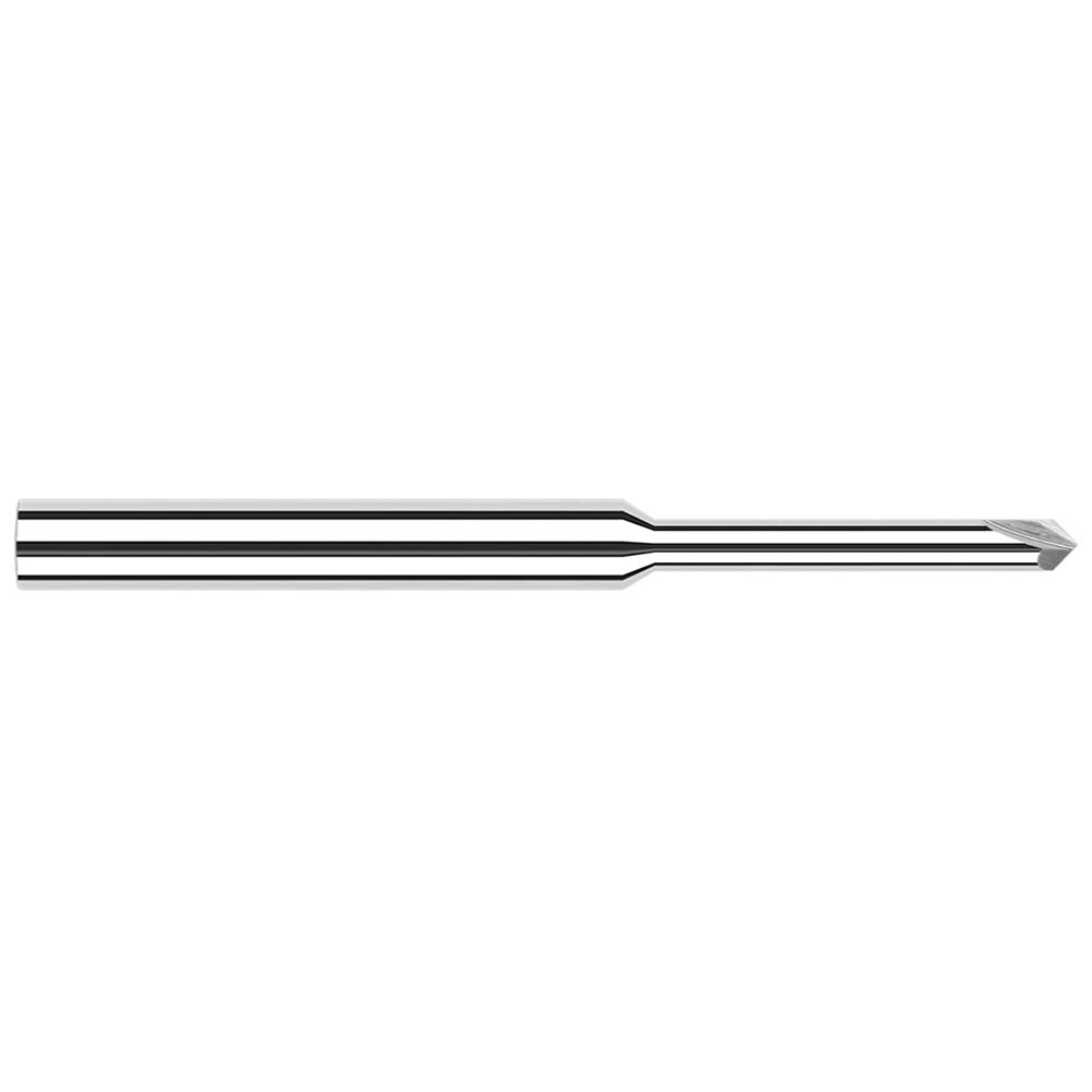 Harvey Tool Chamfer Mill: 3/64" Dia, 1/8" Shank Dia, 90 deg, 2 Flute, Solid Carbide, Single End - 996845