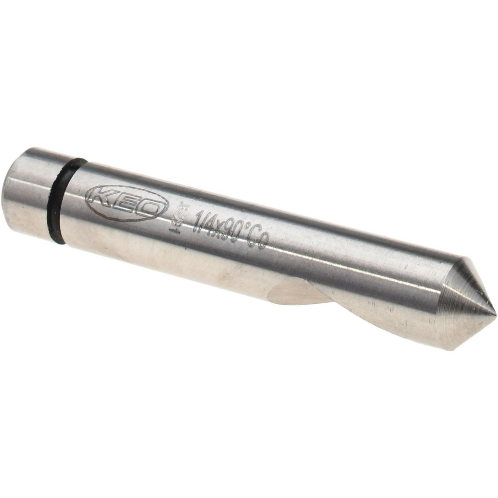 Magafor Countersink: 1/4" Head Dia, 90.00 deg Included Angle, 3 Flute, Cobalt Steel, Right Hand Cut - 84431063500