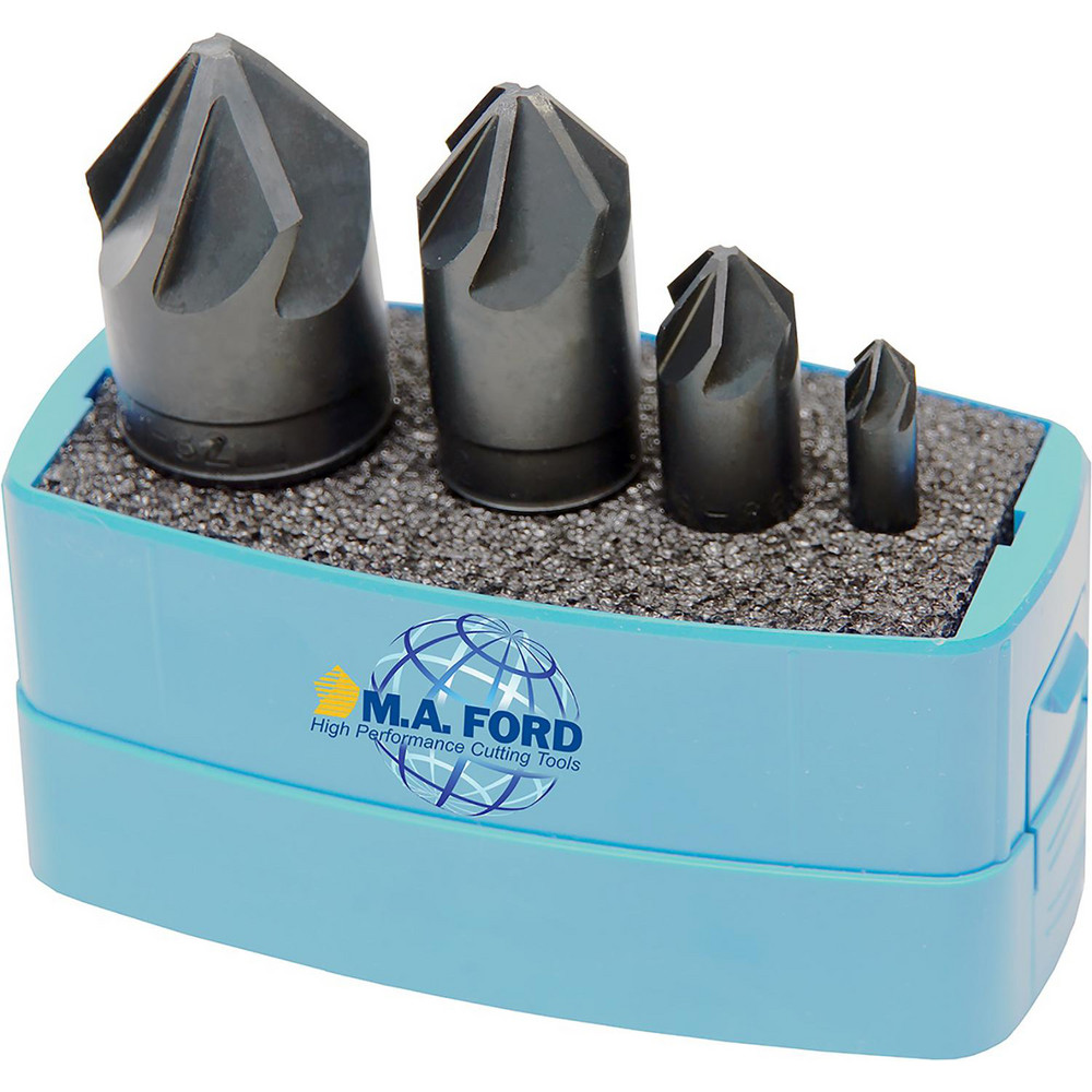 M.A. Ford® Countersink Set: 4 Pc, 1/4 to 1" Head Dia, 6 Flute - 79000011