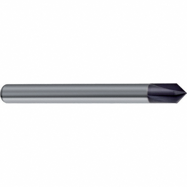 Emuge Chamfer Mill: 3/8" Dia, 3/8" Shank Dia, 90 deg, 4 Flute, Solid Carbide, Single End - 1715A.090375