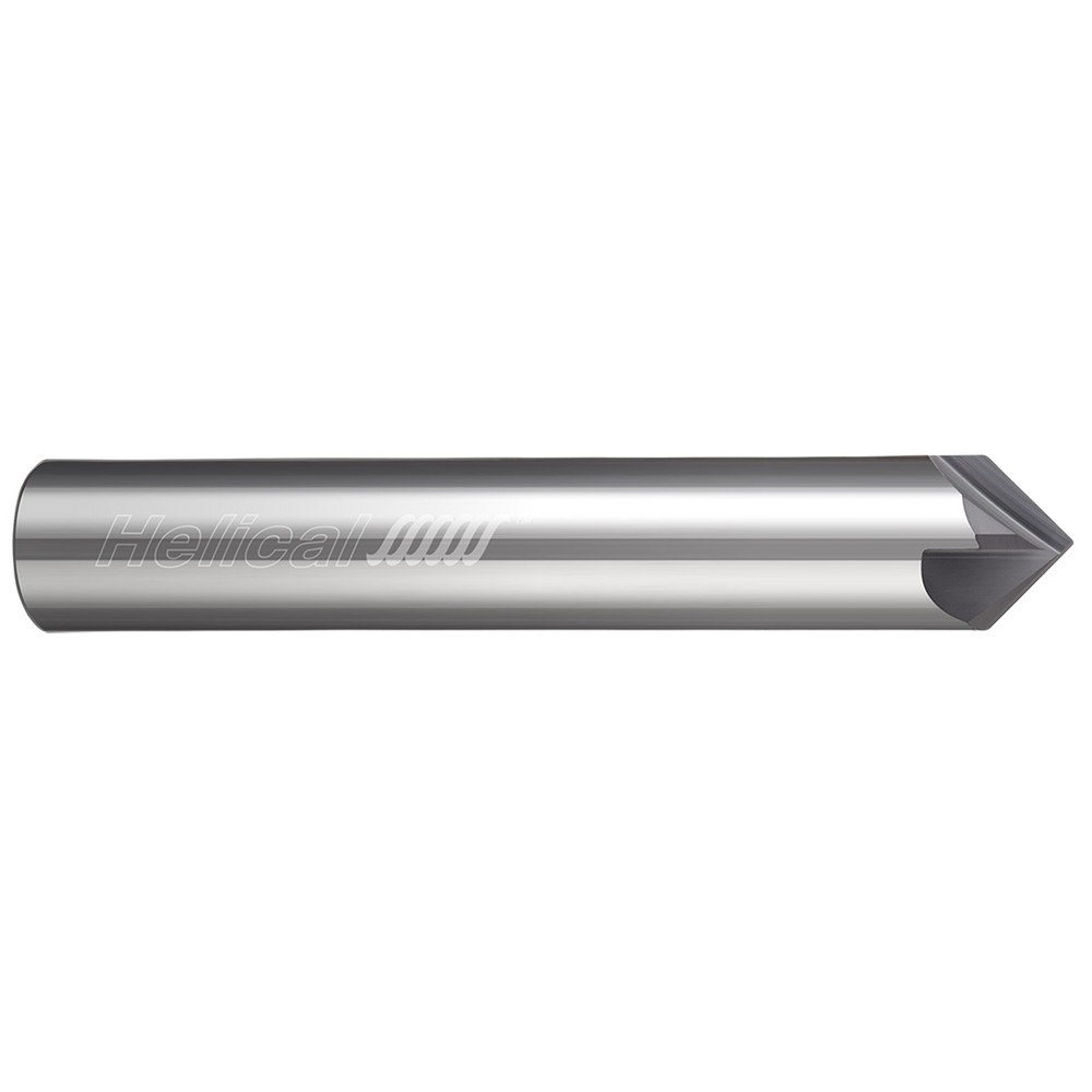 Helical Solutions Chamfer Mill: 3/8" Dia, 3/8" Shank Dia, 90 deg, 5 Flute, Solid Carbide, Single End - 81838