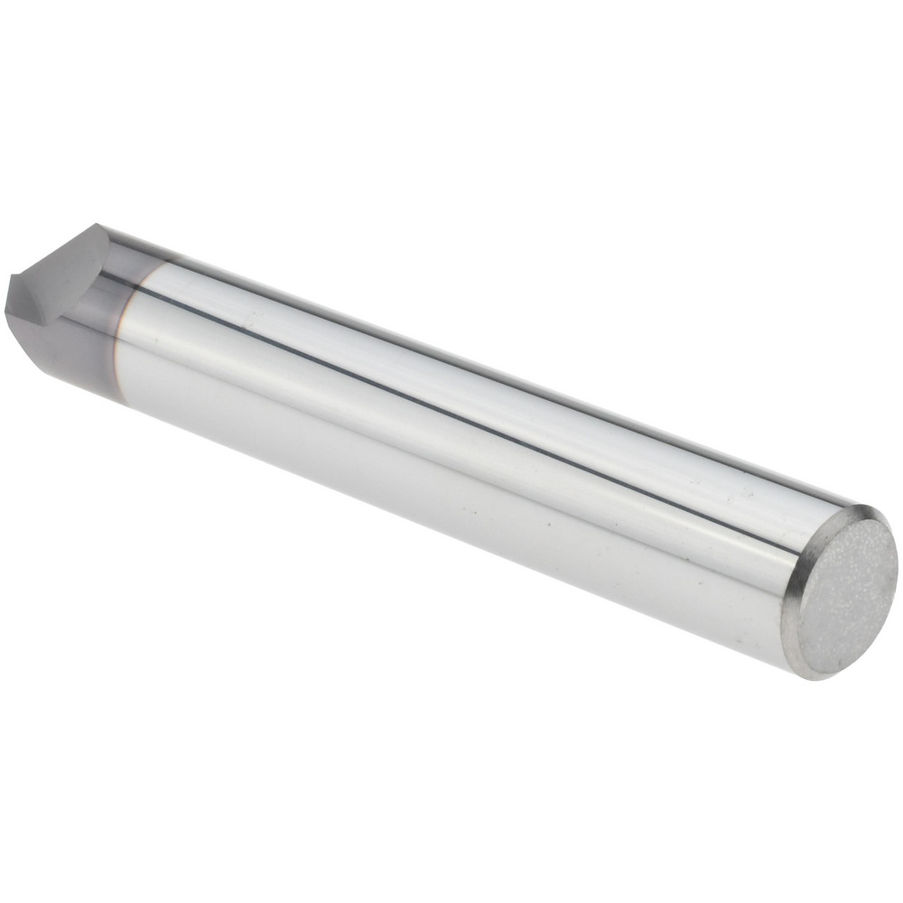 Harvey Tool Chamfer Mill: 3/8" Dia, 3/8" Shank Dia, 90 deg, 2 Flute, Solid Carbide, Single End - 72545-C3