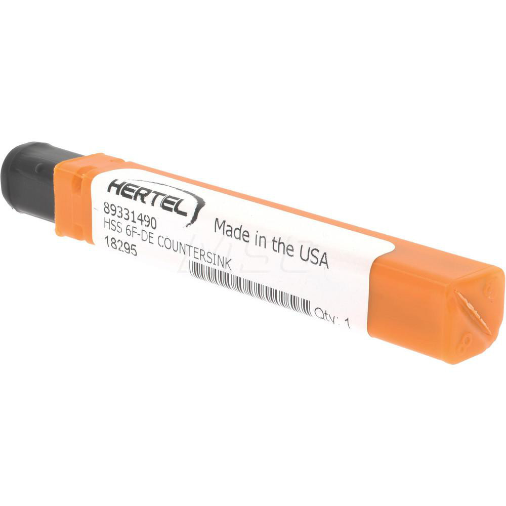 Hertel Countersink: 3/16" Head Dia, 90.00 deg Included Angle, 6 Flute, High-Speed Steel, Right Hand Cut - GX89331490