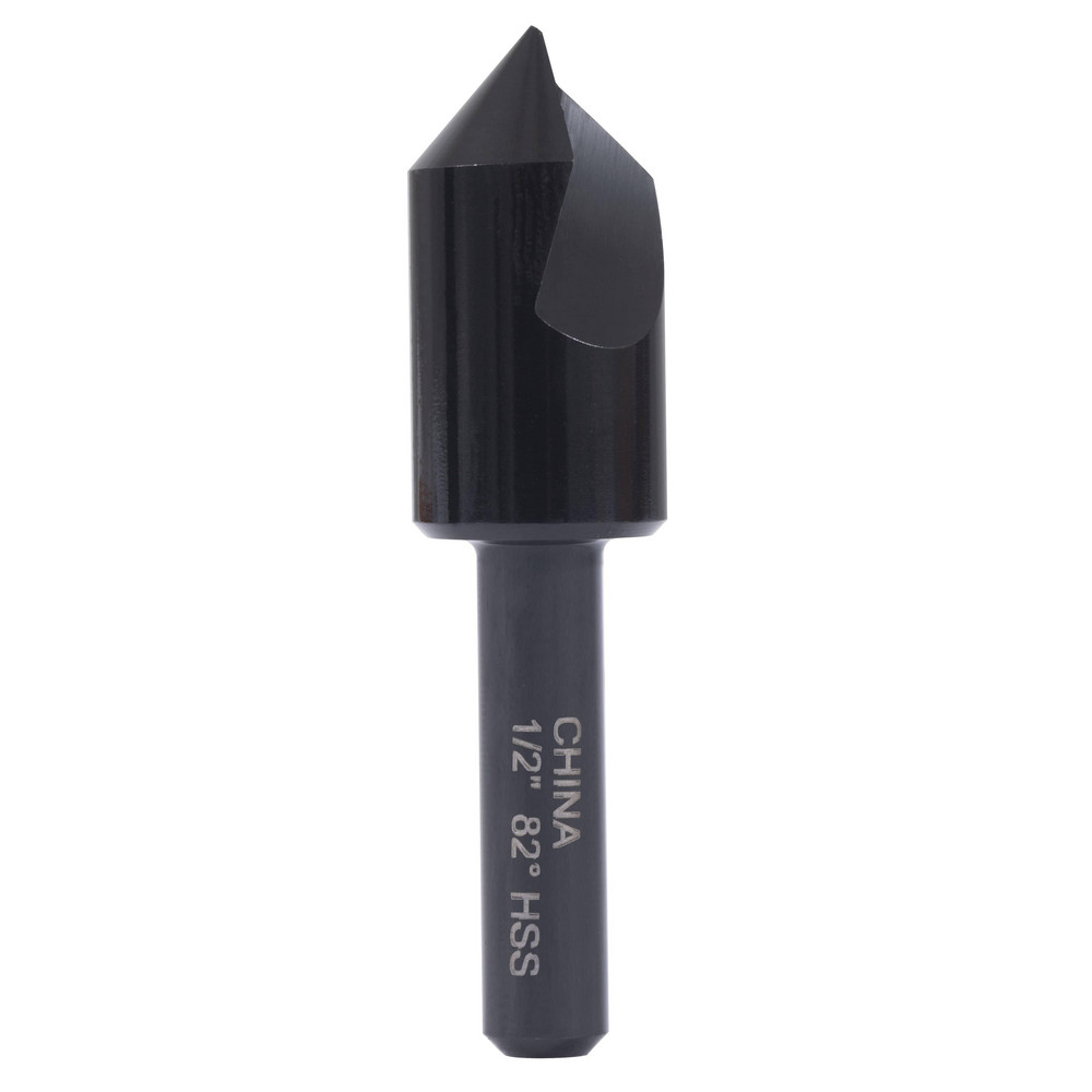 Hertel Countersink: 1/2" Head Dia, 82.00 deg Included Angle, 1 Flute, High-Speed Steel, Right Hand Cut - GX89339857