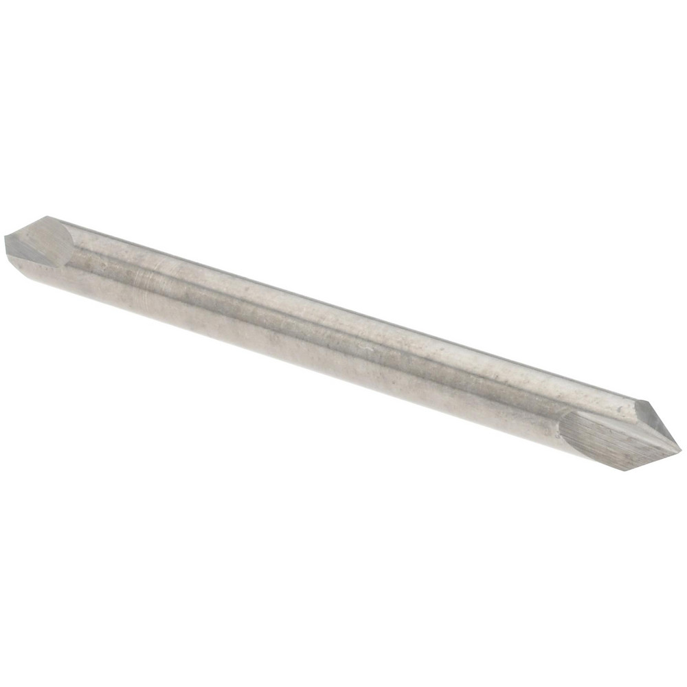 Harvey Tool Chamfer Mill: 1/8" Dia, 1/8" Shank Dia, 90 deg, 2 Flute, Solid Carbide, Double End - 988445