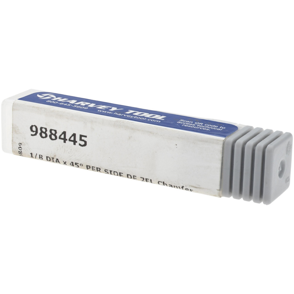 Harvey Tool Chamfer Mill: 1/8" Dia, 1/8" Shank Dia, 90 deg, 2 Flute, Solid Carbide, Double End - 988445