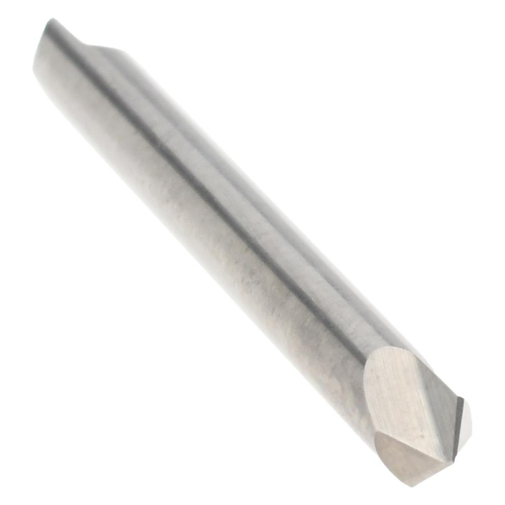 Harvey Tool Chamfer Mill: 1/8" Dia, 1/8" Shank Dia, 90 deg, 2 Flute, Solid Carbide, Double End - 988445