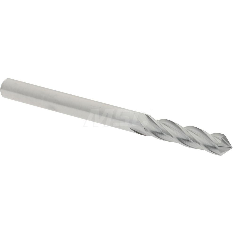 Harvey Tool Chamfer Mill: 1/16" Dia, 1/8" Shank Dia, 90 deg, 2 Flute, Solid Carbide, Single End - 998945-C3