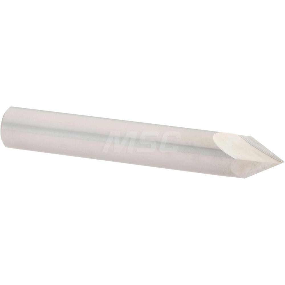 Harvey Tool Chamfer Mill: 3/8" Dia, 3/8" Shank Dia, 60 deg, 2 Flute, Solid Carbide, Single End - 72530