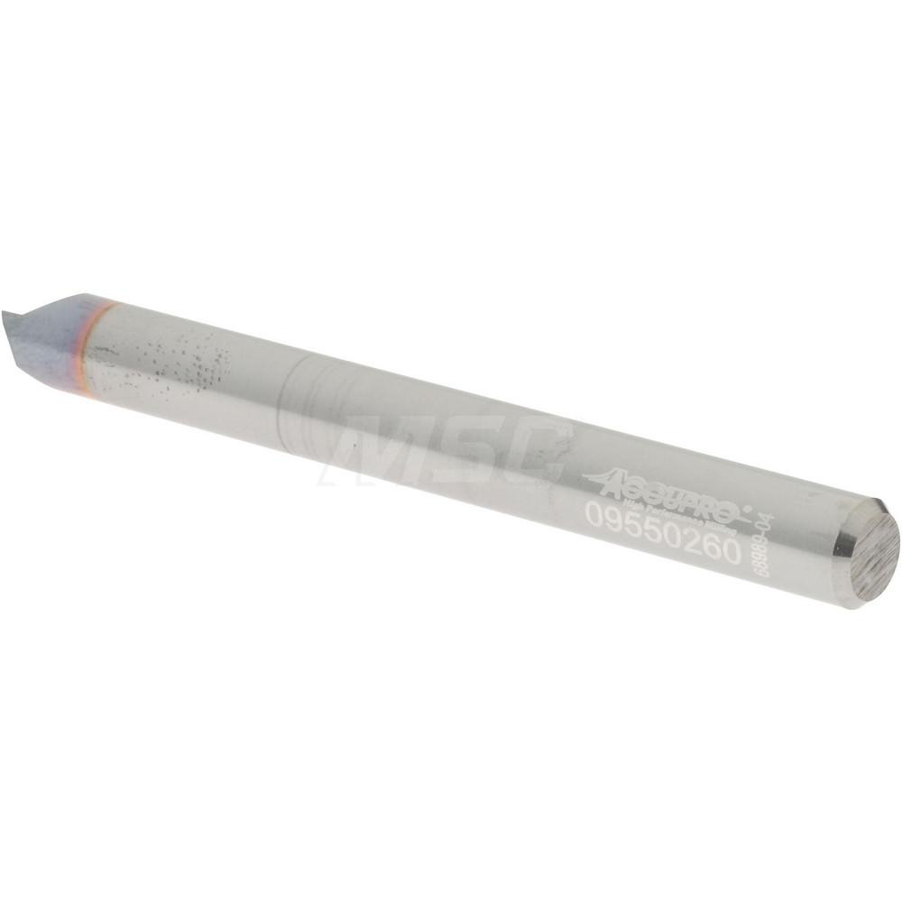 Accupro Chamfer Mill: 1/4" Dia, 1/4" Shank Dia, 120 deg, 2 Flute, Solid Carbide, Single End - 2500104