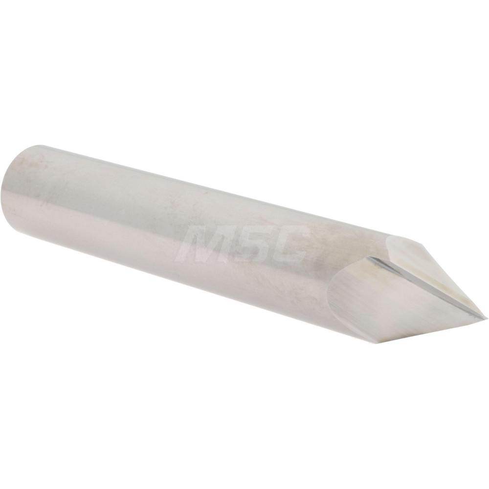 Accupro Chamfer Mill: 1/2" Dia, 1/2" Shank Dia, 60 deg, 2 Flute, Solid Carbide, Single End - 2500093