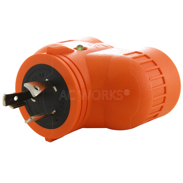 Ac Works Adapter L5-20P 20A 125V 3-Prong Plug to Two 5-20R 20A Household Connectors - ADVL520520