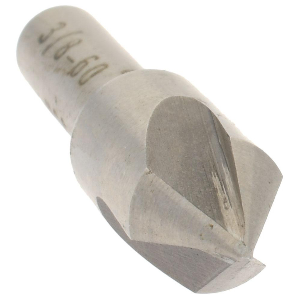 Value Collection Countersink: 3/8" Head Dia, 60.00 deg Included Angle, 3 Flute, High-Speed Steel, Right Hand Cut - SC4060024
