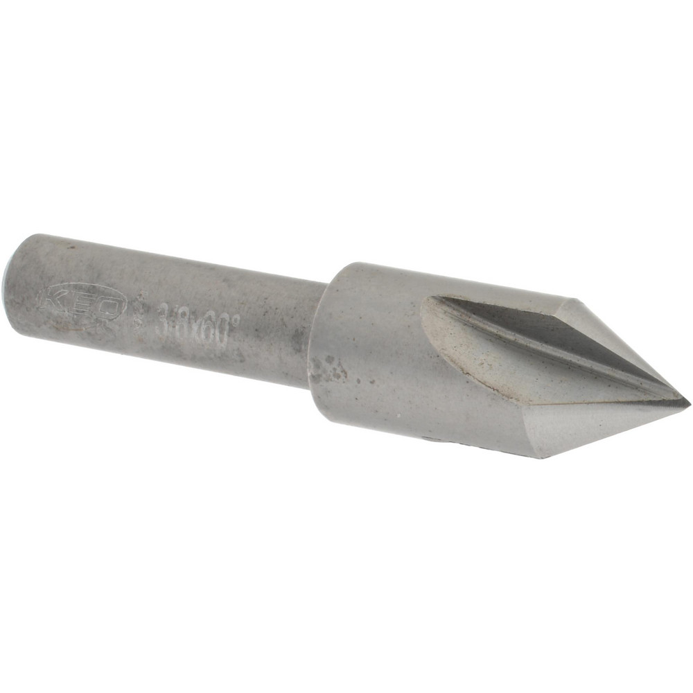 Value Collection Countersink: 3/8" Head Dia, 60.00 deg Included Angle, 3 Flute, High-Speed Steel, Right Hand Cut - SC4060024