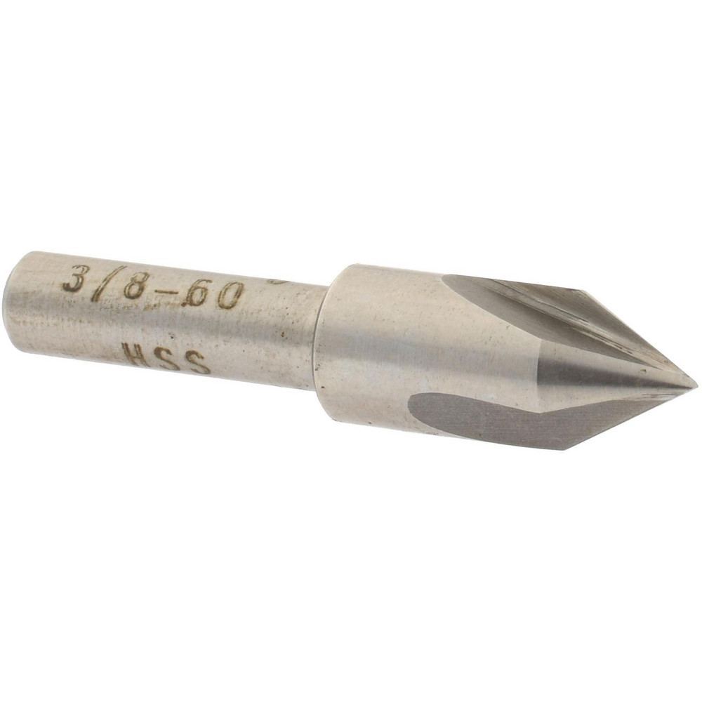 Value Collection Countersink: 3/8" Head Dia, 60.00 deg Included Angle, 3 Flute, High-Speed Steel, Right Hand Cut - SC4060024
