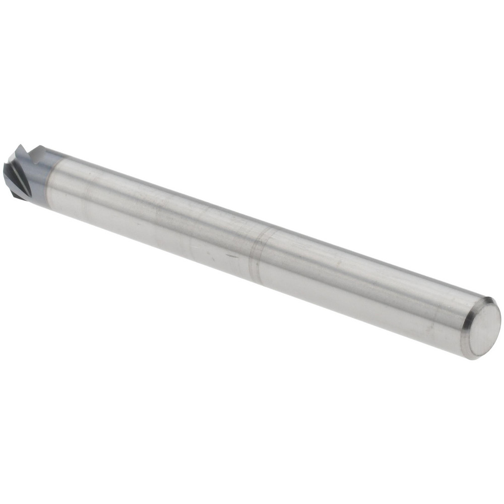 Harvey Tool Chamfer Mill: 1/4" Dia, 1/4" Shank Dia, 90 deg, 5 Flute, Solid Carbide, Single End - 908416-C3