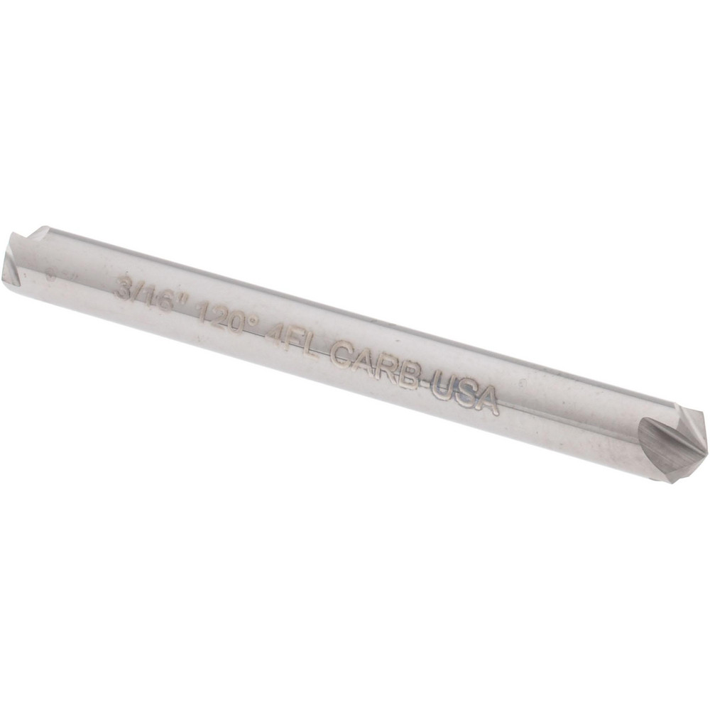 Hertel Countersink: 3/16" Head Dia, 120.00 deg Included Angle, 4 Flute, Solid Carbide, Right Hand Cut - 334-202100