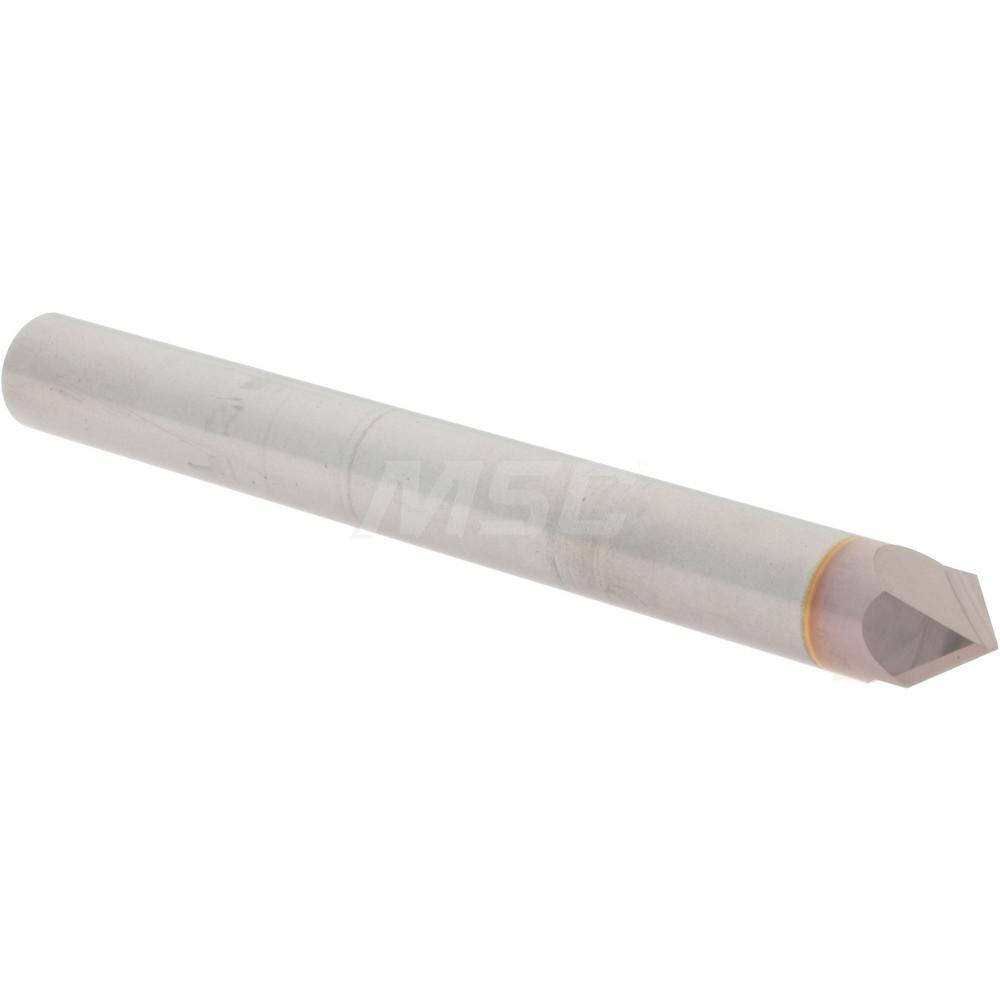 Accupro Chamfer Mill: 1/4" Dia, 1/4" Shank Dia, 90 deg, 2 Flute, Solid Carbide, Single End - 2500016