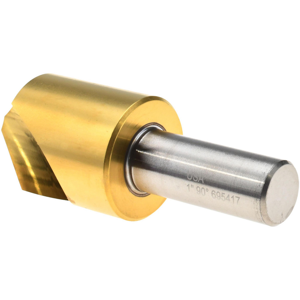 Melin Tool Countersink: 1" Head Dia, 90.00 deg Included Angle, 1 Flute, Cobalt Steel, Right Hand Cut - 18173