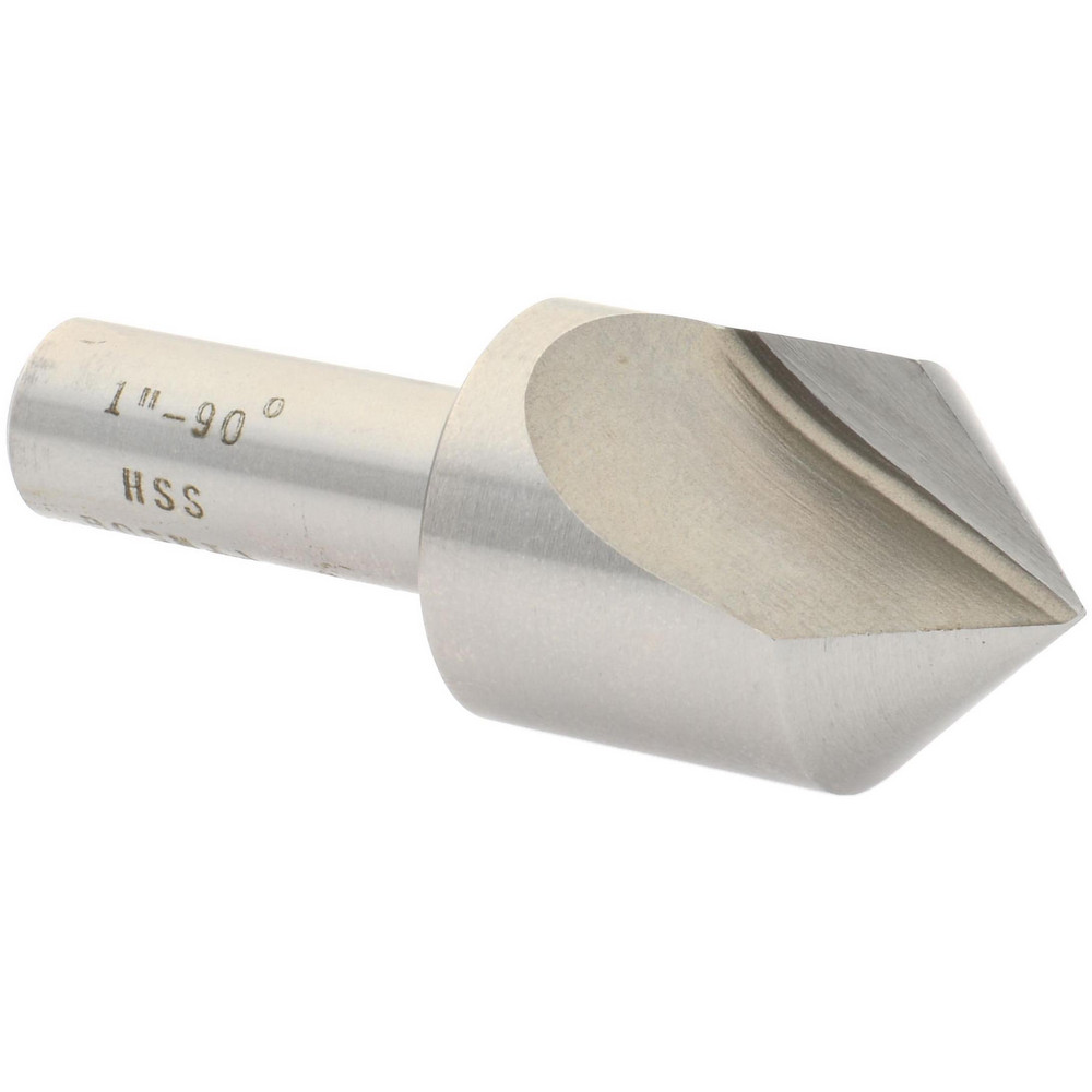 Melin Tool Countersink: 1" Head Dia, 90.00 deg Included Angle, 1 Flute, Cobalt Steel, Right Hand Cut - 18173