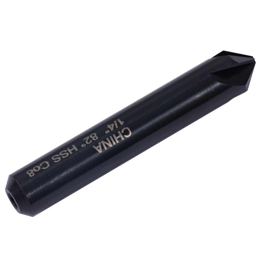 Hertel Countersink: 1/4" Head Dia, 82.00 deg Included Angle, 4 Flute, High-Speed Steel, Right Hand Cut - GX89331060