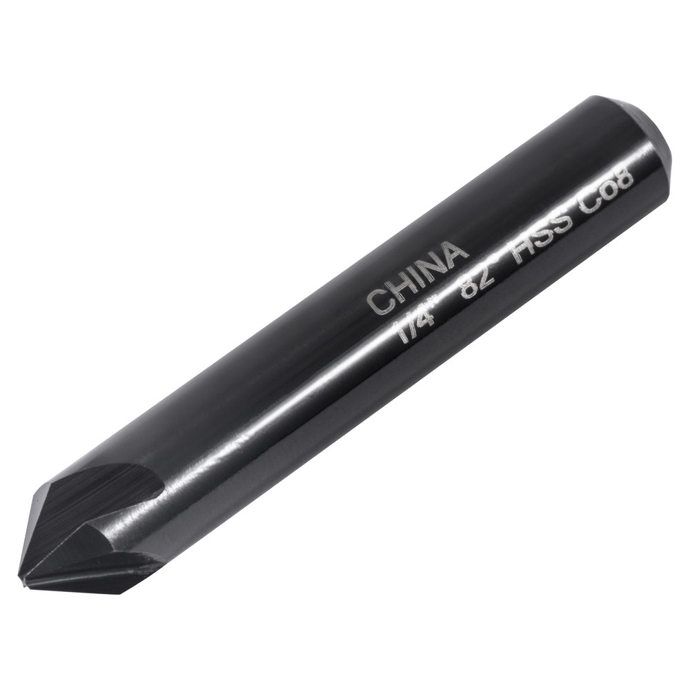 Hertel Countersink: 1/4" Head Dia, 82.00 deg Included Angle, 4 Flute, High-Speed Steel, Right Hand Cut - GX89331060