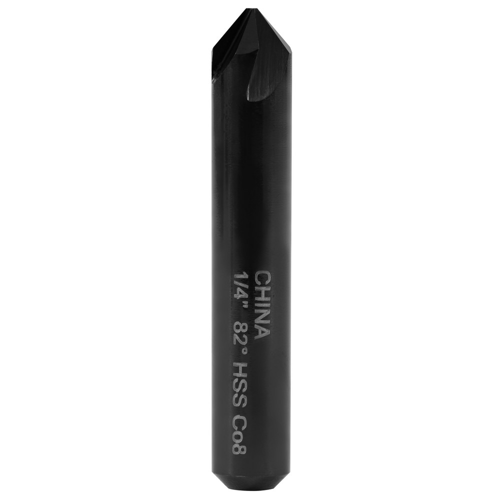 Hertel Countersink: 1/4" Head Dia, 82.00 deg Included Angle, 4 Flute, High-Speed Steel, Right Hand Cut - GX89331060