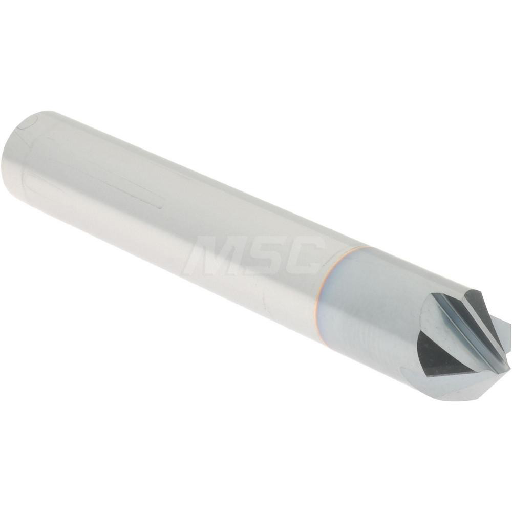 Accupro Chamfer Mill: 3/8" Dia, 3/8" Shank Dia, 90 deg, 4 Flute, Solid Carbide, Single End - 2500014