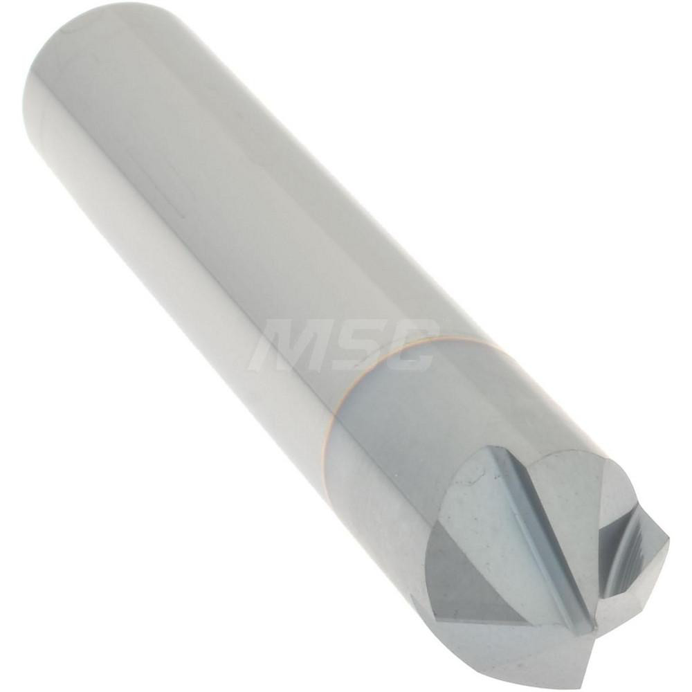 Accupro Chamfer Mill: 3/8" Dia, 3/8" Shank Dia, 90 deg, 4 Flute, Solid Carbide, Single End - 2500014
