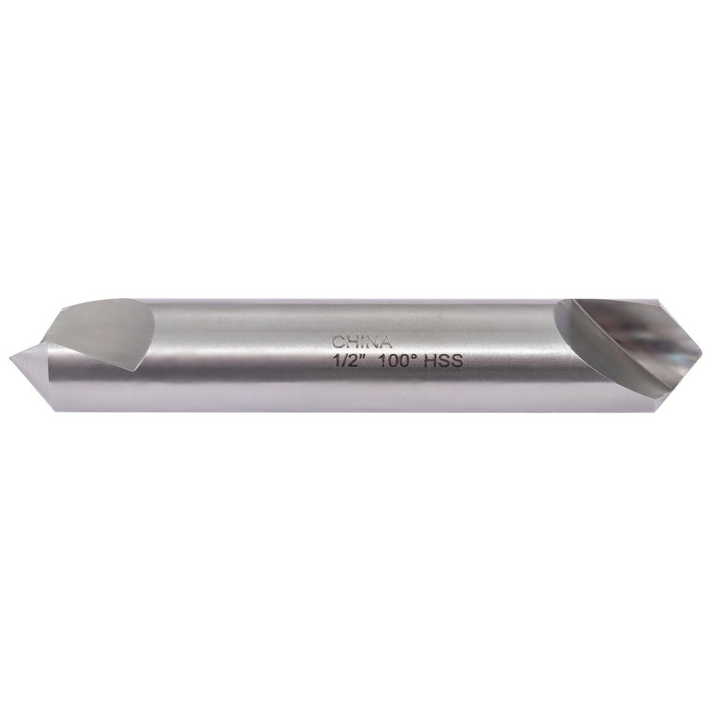 Hertel Countersink: 1/2" Head Dia, 100.00 deg Included Angle, 1 Flute, High-Speed Steel, Right Hand Cut - GX89339303