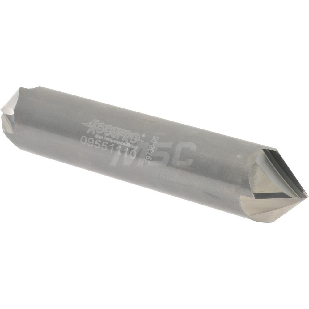 Hertel Chamfer Mill: 3/4" Dia, 3/4" Shank Dia, 90 deg, Cobalt, Double End - 19250