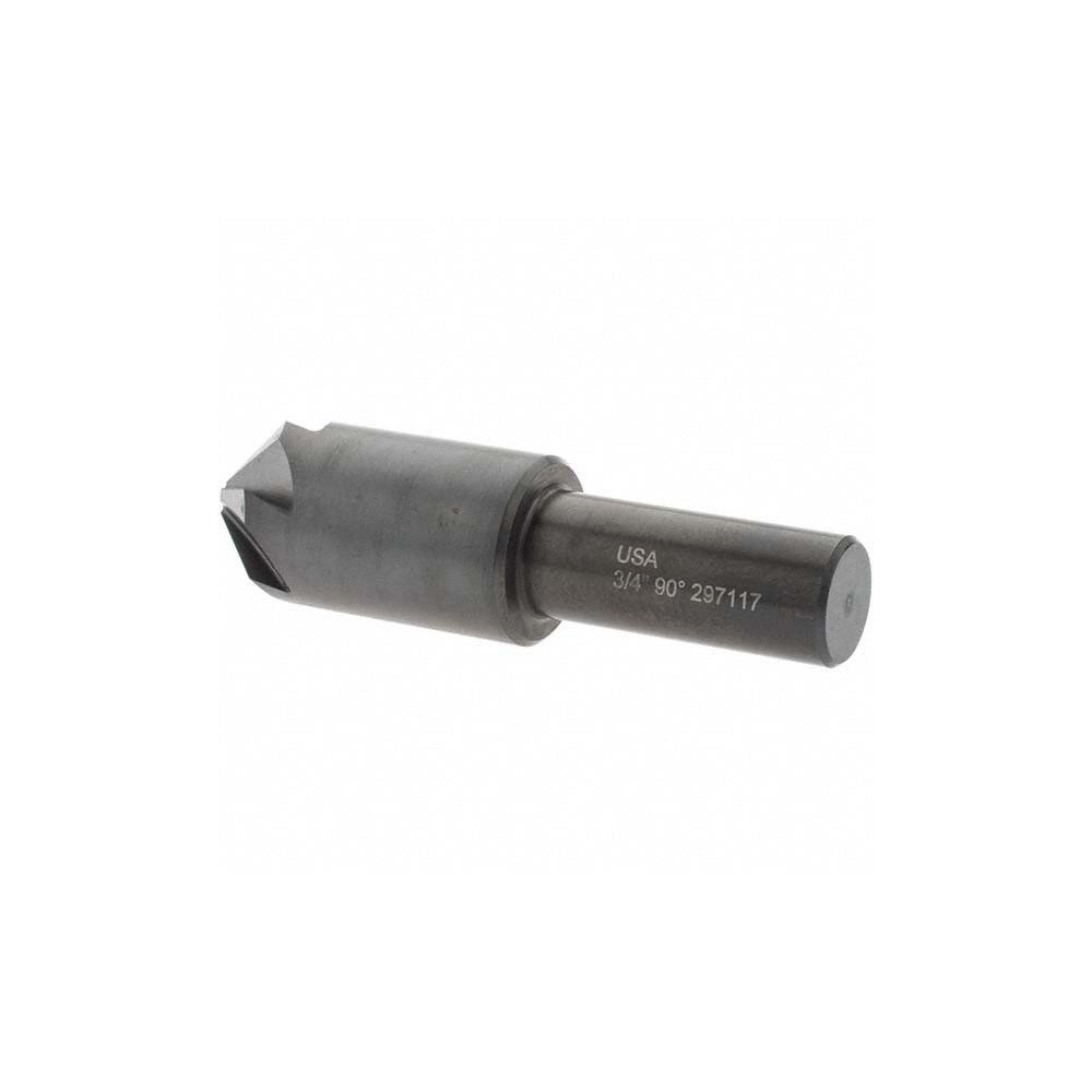 Melin Tool Countersink: 3/4" Head Dia, 90.00 deg Included Angle, 6 Flute, High-Speed Steel, Right Hand Cut - 18096
