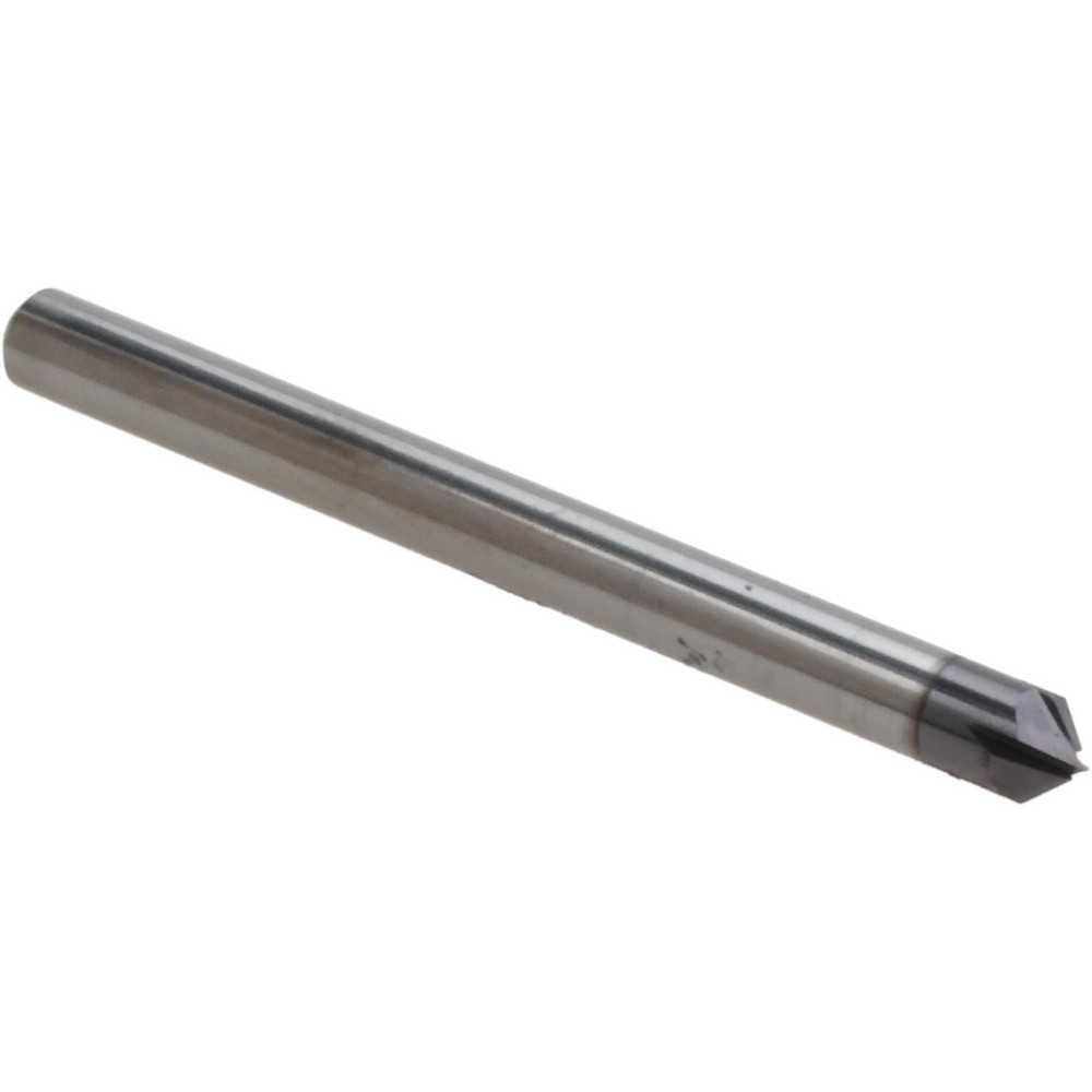 Harvey Tool Chamfer Mill: 1/8" Dia, 1/8" Shank Dia, 40 deg, 2 Flute, Solid Carbide, Single End - 50620-C3