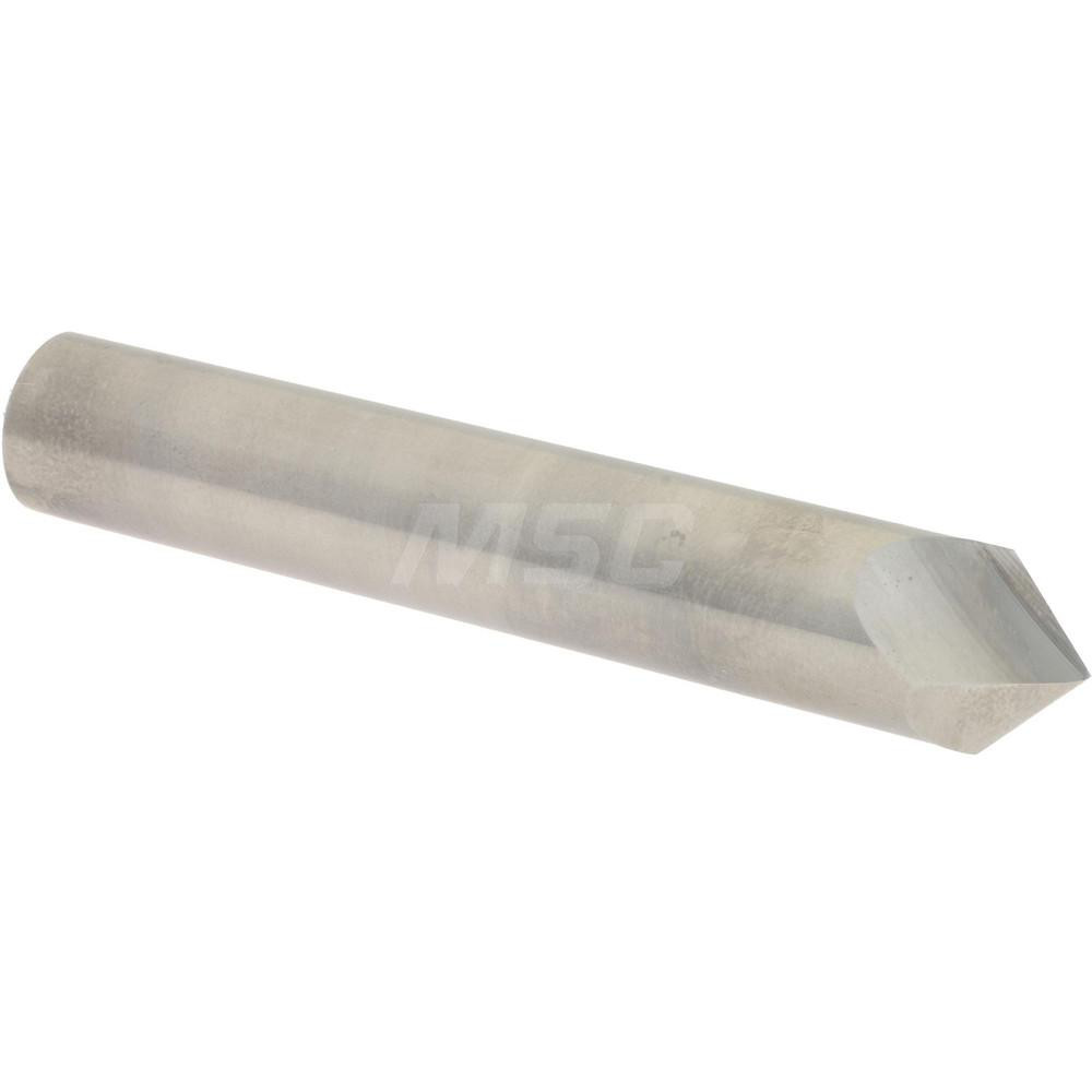 Harvey Tool Chamfer Mill: 3/16" Dia, 3/16" Shank Dia, 90 deg, 4 Flute, Solid Carbide, Single End - 808145