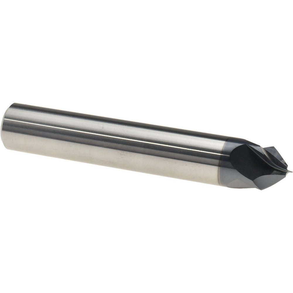 Harvey Tool Chamfer Mill: 1/2" Dia, 1/2" Shank Dia, 90 deg, 4 Flute, Solid Carbide, Single End - 859732-C3