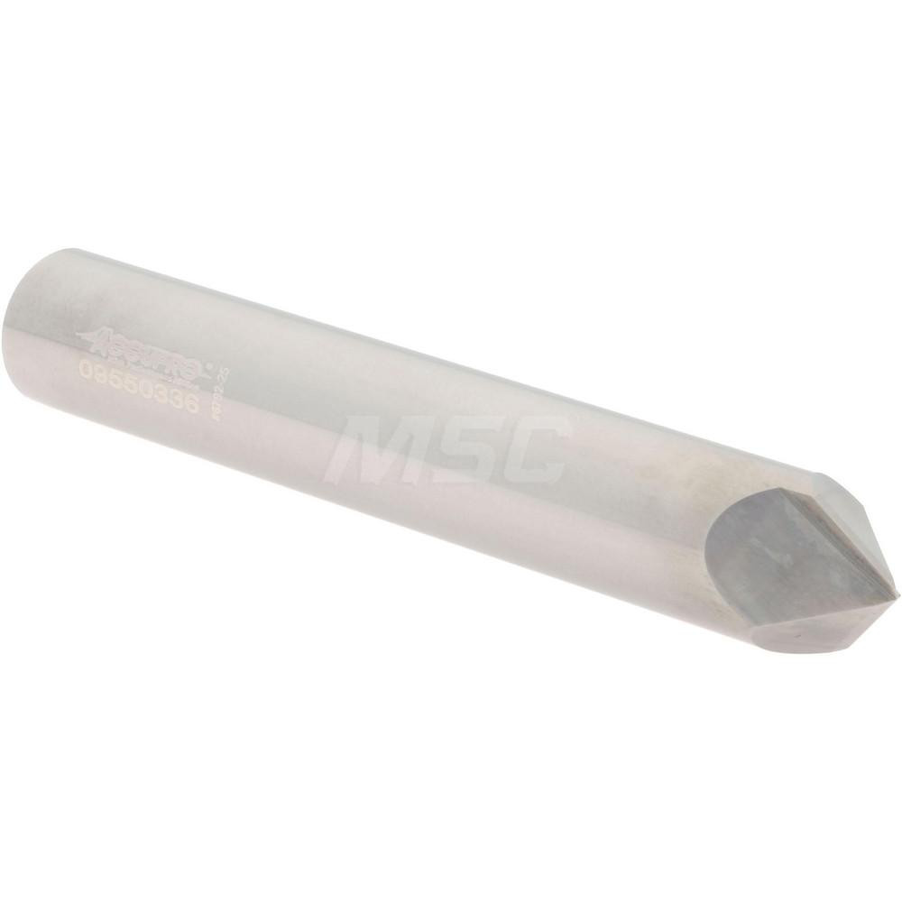 Accupro Chamfer Mill: 3/8" Dia, 3/8" Shank Dia, 90 deg, 2 Flute, Solid Carbide, Single End - 2500011