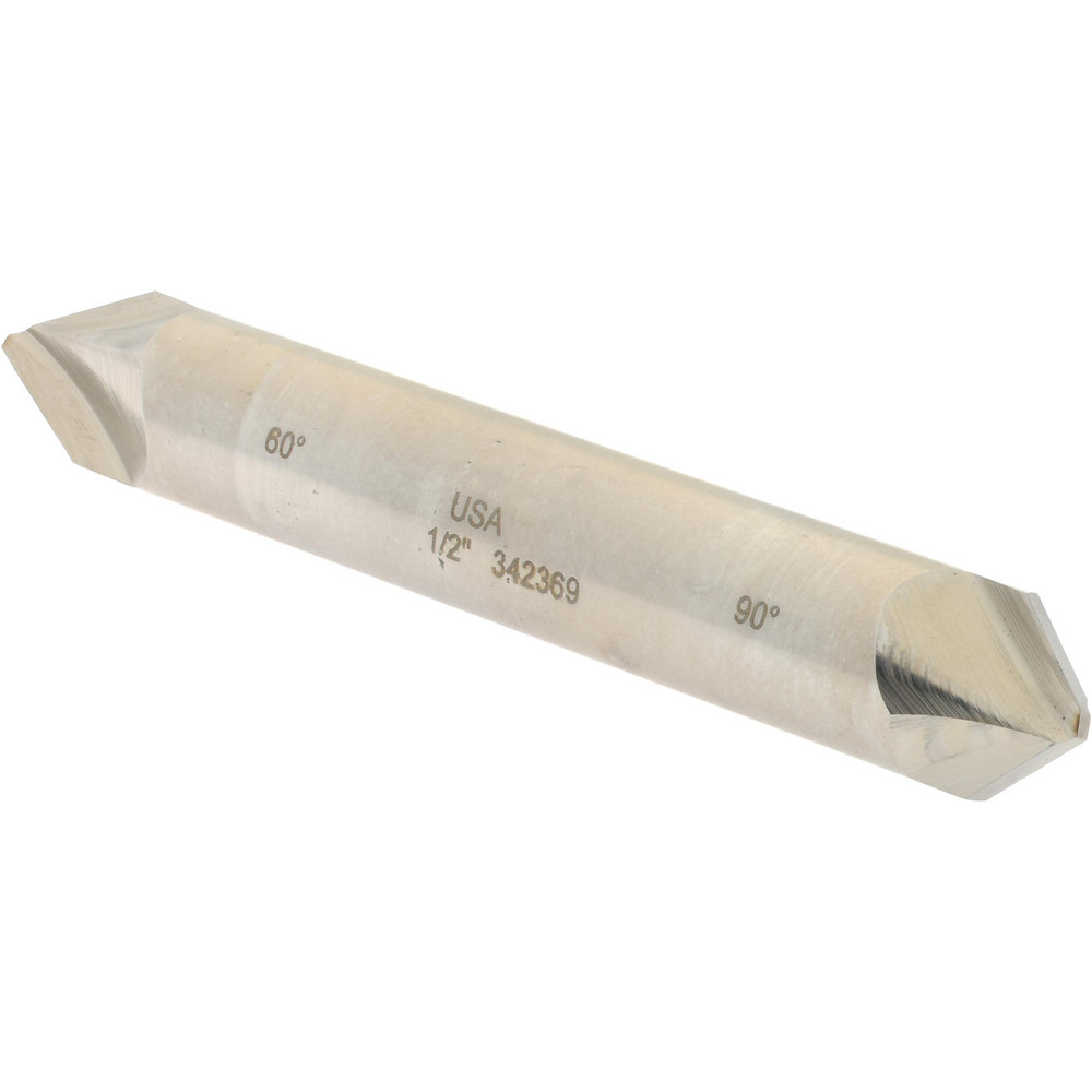 Accupro Chamfer Mill: 1/4" Dia, 1/4" Shank Dia, 30 deg, 3 Flute, Solid Carbide, Single End - E599943835