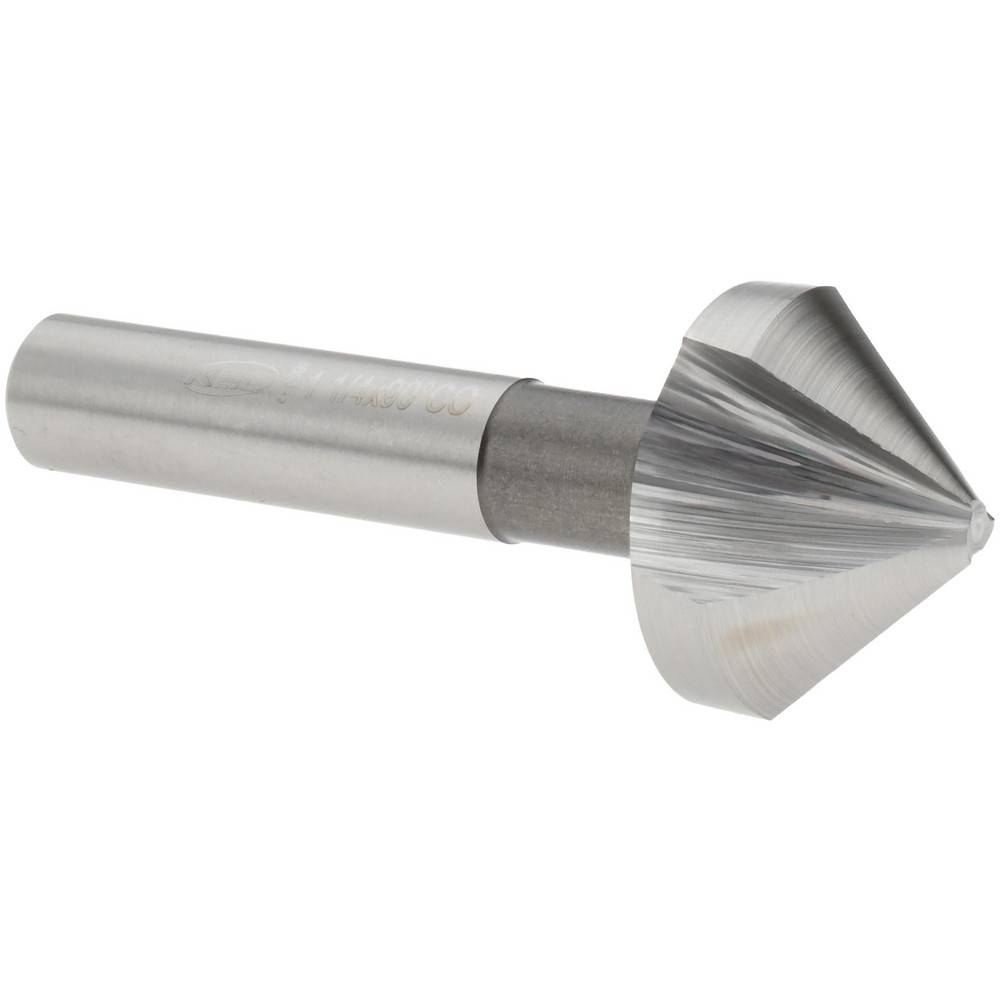 Magafor Countersink: 1" Head Dia, 90.00 deg Included Angle, 3 Flute, Cobalt Steel, Right Hand Cut - 84483125400