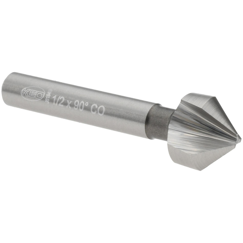 Magafor Countersink: 1" Head Dia, 90.00 deg Included Angle, 3 Flute, Cobalt Steel, Right Hand Cut - 84483125400