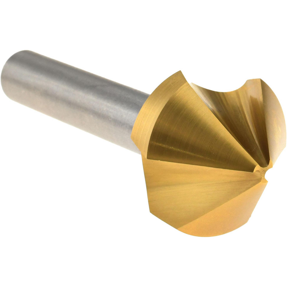 Magafor Countersink: 1" Head Dia, 90.00 deg Included Angle, 3 Flute, Cobalt Steel, Right Hand Cut - 84483125400