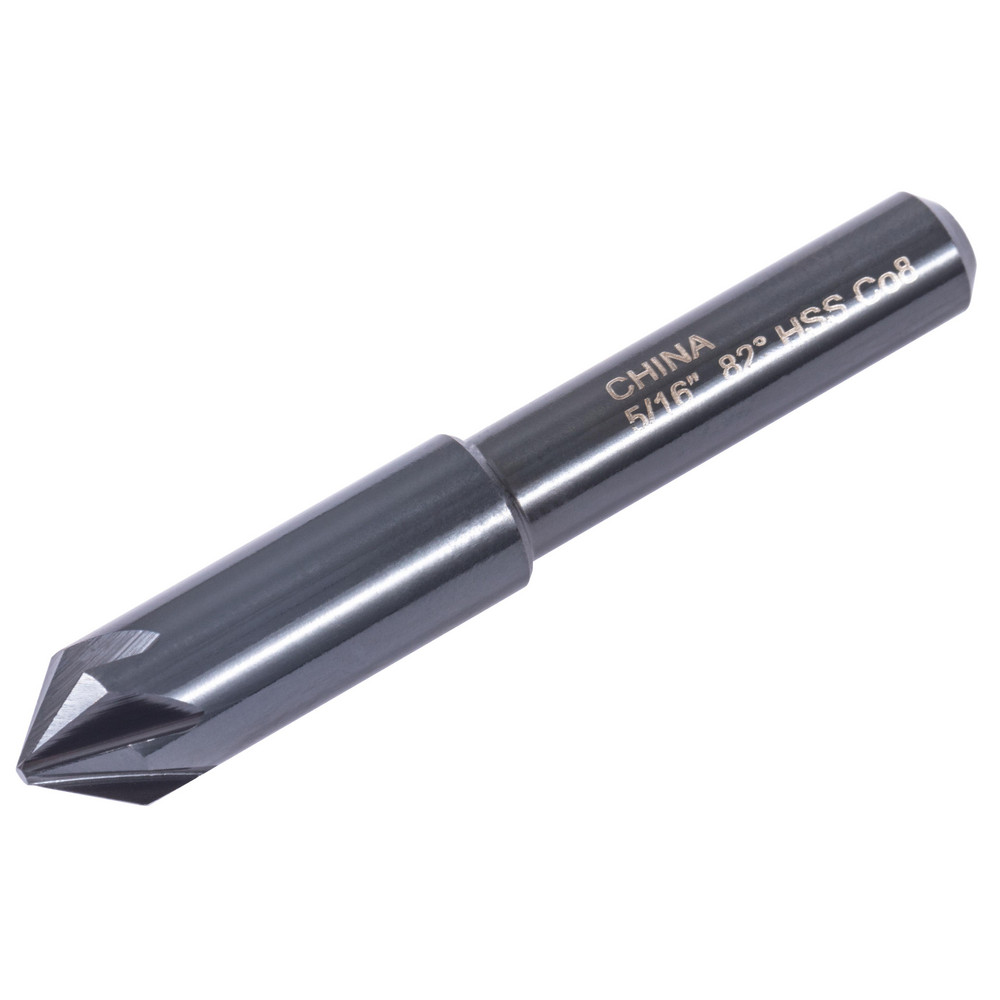 Hertel Countersink: 5/16" Head Dia, 82.00 deg Included Angle, 6 Flute, High-Speed Steel, Right Hand Cut - GX89330138