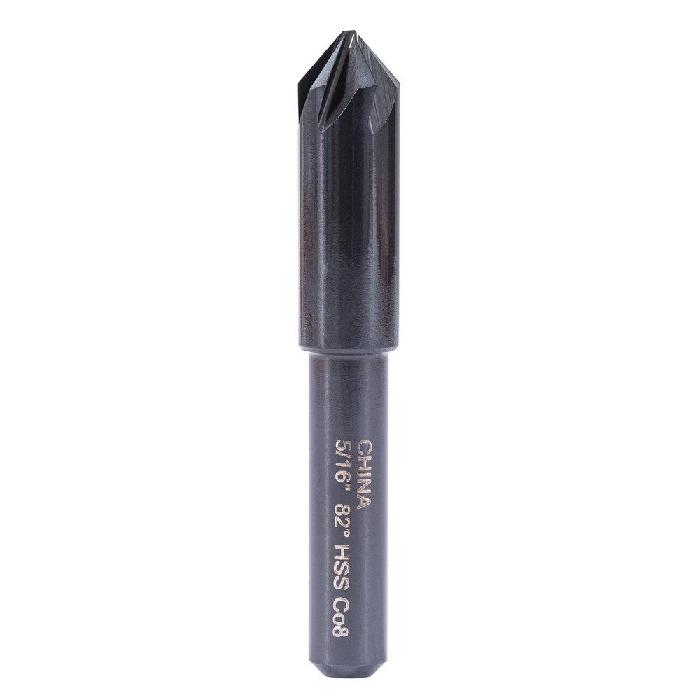 Hertel Countersink: 5/16" Head Dia, 82.00 deg Included Angle, 6 Flute, High-Speed Steel, Right Hand Cut - GX89330138