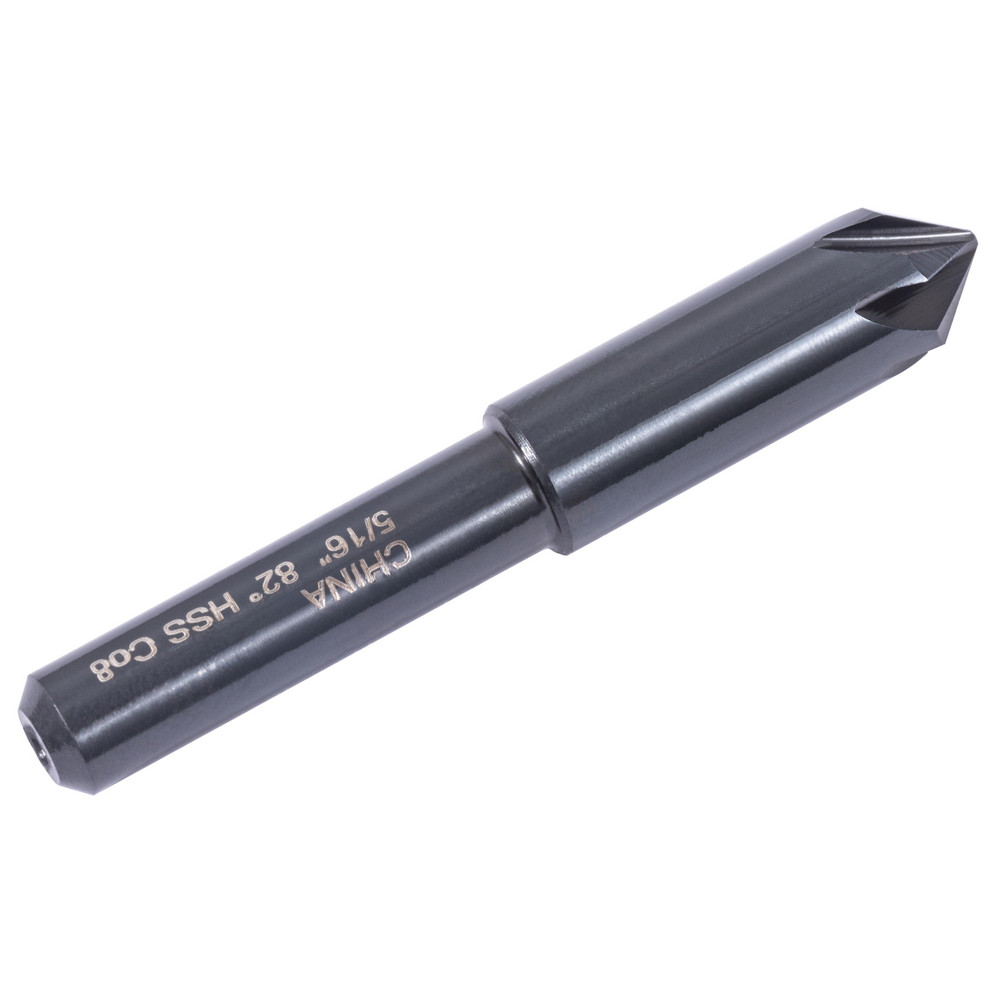 Hertel Countersink: 5/16" Head Dia, 82.00 deg Included Angle, 6 Flute, High-Speed Steel, Right Hand Cut - GX89330138