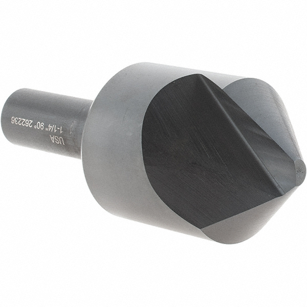 Melin Tool Countersink: 1-1/4" Head Dia, 90.00 deg Included Angle, 1 Flute, High-Speed Steel, Right Hand Cut - 18043
